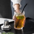 thumbnail image 3 of Glass cocktail shaker with cocktail recipe, clear glass shaker with filter, 3 of 5