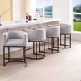thumbnail image 6 of FANCROU 26" H Counter Height Bar Stools Set of 4, Fabric Barrel Stools with Back and Arms, Lightgrey-Black Leg, 6 of 6