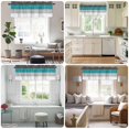 thumbnail image 6 of Aqua Green Stripe Valances for Windows, Rod Pocket Kitchen Valance Curtains - Soft & Washable Small Window Treatment for Living Room, Bathroom, Grey Stripes 42x12inch, 1 Panel, 6 of 9