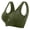 Army Green, variant on Sports Bras for Women with Removable Pads - Mesh Comfortable Wireless Soft Support Bras Yoga Workout Seamless Full Coverage No Underwire Bra for Everyday - White/XL