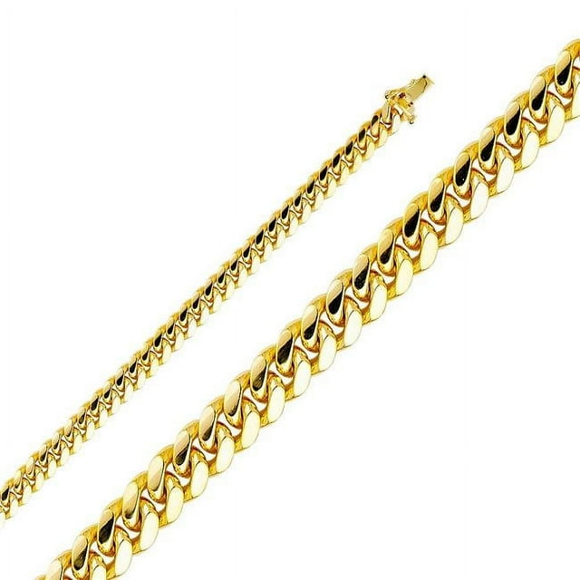 Chaîne Miami Cubaine en Or Jaune 14K 6,9 mm de Large