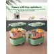 thumbnail image 3 of Lonchera eléctrica portátil para hombres, calentador de alimentos de 1.5 litros para adultos con 2 contenedores de acero inoxidable, caja de almuerzo autocalentable de 80 W para coche y camión., 3 of 5