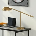 thumbnail image 2 of Evelyn&Zoe Dexter 23.25" Tall Boom Arm Table Lamp with Metal Shade, Brass/Brass, 2 of 9