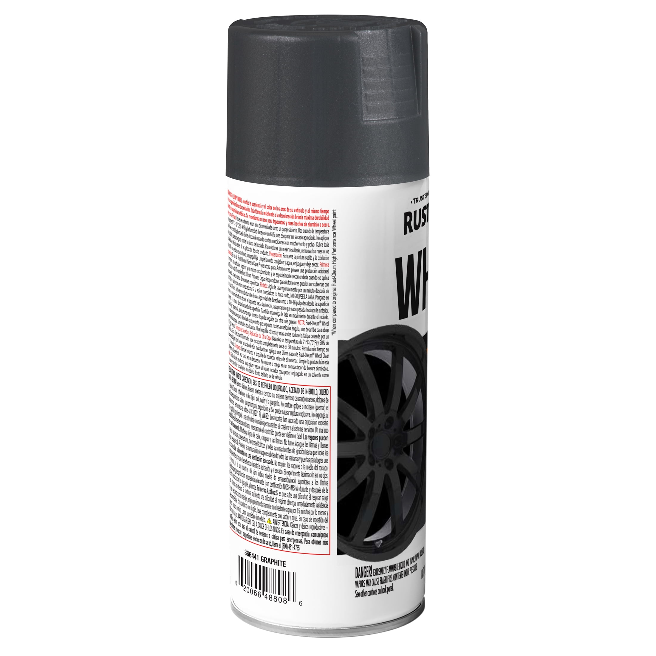 6 Pack, Graphite, Rust-Oleum Automotive Wheel 3X Metallic Spray Paint-366441, 11 oz