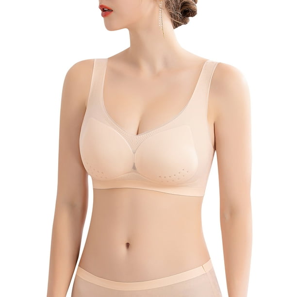 Women Soft Bra Thin Padded No Underwire Plus Size Bras for Lounging  Sleeping Yoga 