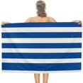 thumbnail image 5 of Extra Large Beach Towel Classic Stripes Royal Blue and White 30" x 60" Soft Beach Towels Quick Dry & Sand Free Towel for Hotel Pool and Bathroom Tub, 5 of 11