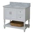 thumbnail image 4 of Beverly 36" Bathroom Vanity with White Cabinet and Carrara Marble Top, 4 of 6