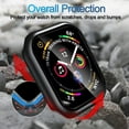 thumbnail image 3 of 2 Pack Case Built in Tempered Glass Screen Protector Compatible with Apple Watch Series 44mm, Hard PC Case Ultra-Thin Bumper Overall Protective Cover- Matt Black, 3 of 5
