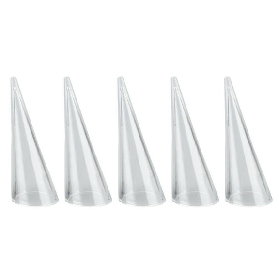 ETHZZLE Set of 5 Transparent Cone Shaped Display Holders for Retail Store Showcasing