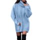 thumbnail image 1 of Gibobby Suéter elegante Sexy Suéter de cuello de invierno para mujer Suéter de punto de longitud media de color sólido (Azul, L), 1 of 4