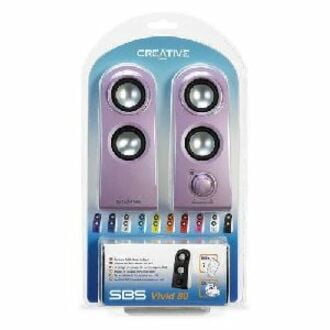 Creative 2.0 Speaker System, 4 W RMS, Pink