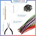 thumbnail image 7 of 50PCS Colored Hair Feather Extension, Colored Synthetic Hair Pieces for Women, Hairpieces Hair Braiding Kit Crochet Hook Hair Extensions Pliers with 100 Beads for Girls Women, 7 of 7