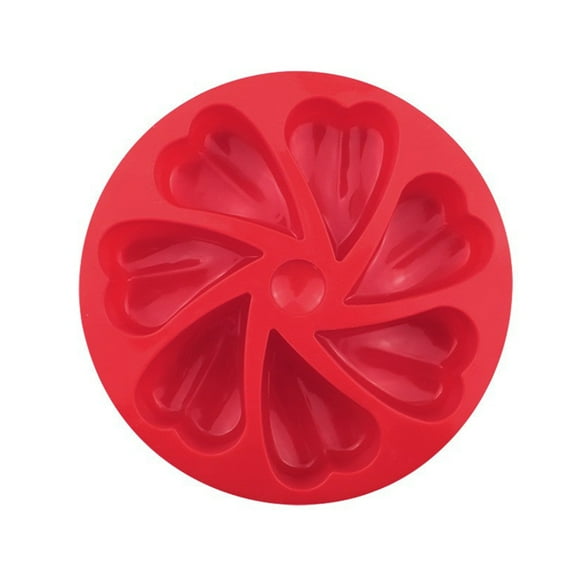 Anckoeil 2Pcs 7 Holes Love Heart Shaped Cupcake Mold Pizza Slice Cookie Baking Mold Food Grade Safe Silicone Baking Molds