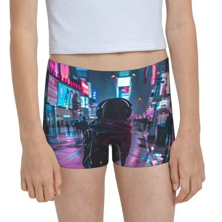 Pofeuu Neon Night Cityscape Print Soft Cotton Girls Boyshort panties Toddler Underwear-Medium