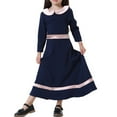 thumbnail image 5 of Coerni Toddler Girls Muslim Arab Dresses Long Sleeve Kids 𝐈slamic Long Dress A Line Birthday Wedding Loose Casual Lapel, 5 of 9