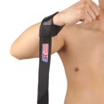 thumbnail image 4 of Soporte mejorado para levantamiento de pesas, conjunto de muñequeras y correas de levantamiento de pesas negras para gimnasio, 4 of 8
