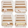 thumbnail image 6 of Gold Leaf Stair Treads Non Slip for Steps Tropical Country Watercolor Jungle Botanical Yellow Leaves 7 Pcs Reusable Adhesive Stair Runner Mats for Dogs Elders Carpet Treads Rugs for Staircase 8x30 In, 6 of 9