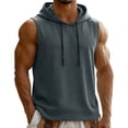 thumbnail image 3 of Men's Sleeveless Hooded Muscle Tank Top Casual Solid Color Workout Fitness Training Gym Streetwear Outfits | AESTIVO,Silver XL, 3 of 9