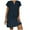 Dark Blue, variant on qucoqpe Summer Dresses for Women V Neck Short Sleeve Linen Midi Dress Casual Loose Beach Vacation Sundress
