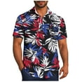 thumbnail image 2 of Awdenio Men's T-Shirts Short Sleeve Button Down Bowling Shirts Retro Summer Tropical Beach Casual Dress Shirt for Men, 2 of 6