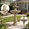 thumbnail image 5 of QJTC 48.03" 3-Tiers Outdoor Water Fountains, Italian Pineapple Large Cascading Waterfall Fountain, Weather-Resistant Resin Freestanding Fountain Features for Garden, Patio, Backyard, Beige, 5 of 10