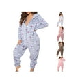thumbnail image 2 of Sunisery Christmas One Piece for Women Fleece Hooded Jumpsuit Zipper Romper Sexy One Piece Pajamas Sleepwear, 2 of 6