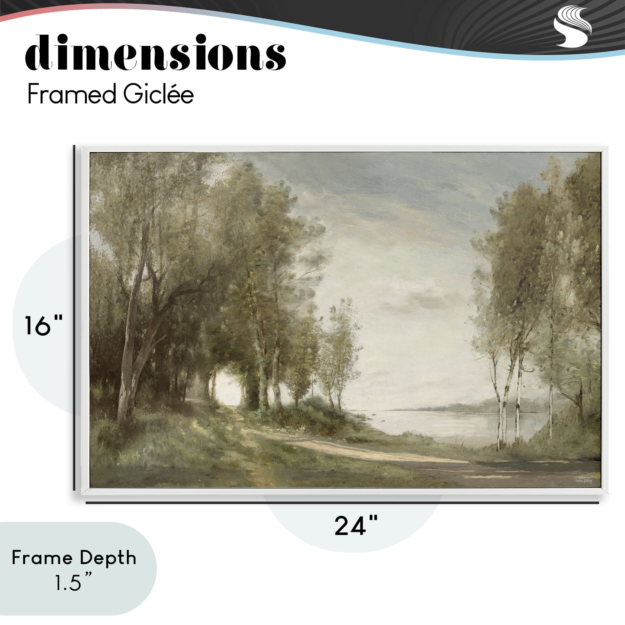 Stupell Industries Tranquil Lakeside Path White Framed Giclee Art, design by Amber Sterling