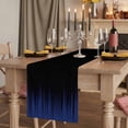 thumbnail image 3 of Navy Blue Black Ombre Cotton Linen Table Runner for Dining Kitchen, Modern Abstract Striped Gradient Wedding Outdoor Party Tablerunners, Dresser Scarf Coffee Tablecloth Runners 13x108 Inches, 3 of 9