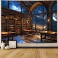 thumbnail image 4 of Gothic Library Tapestry Vintage Medieval Bookshelf Tapestries Wall Hanging Fantasy Space Academia Book Large Tapestry for Bedroom Living Room Dorm Classroom 90 x 60 inch, 4 of 5