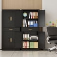 thumbnail image 5 of CJFHJ Black Metal Pantry Cabinet 71 Inch Tall with 2 Adjustable Shelves and 1 Drawer, 5 of 11