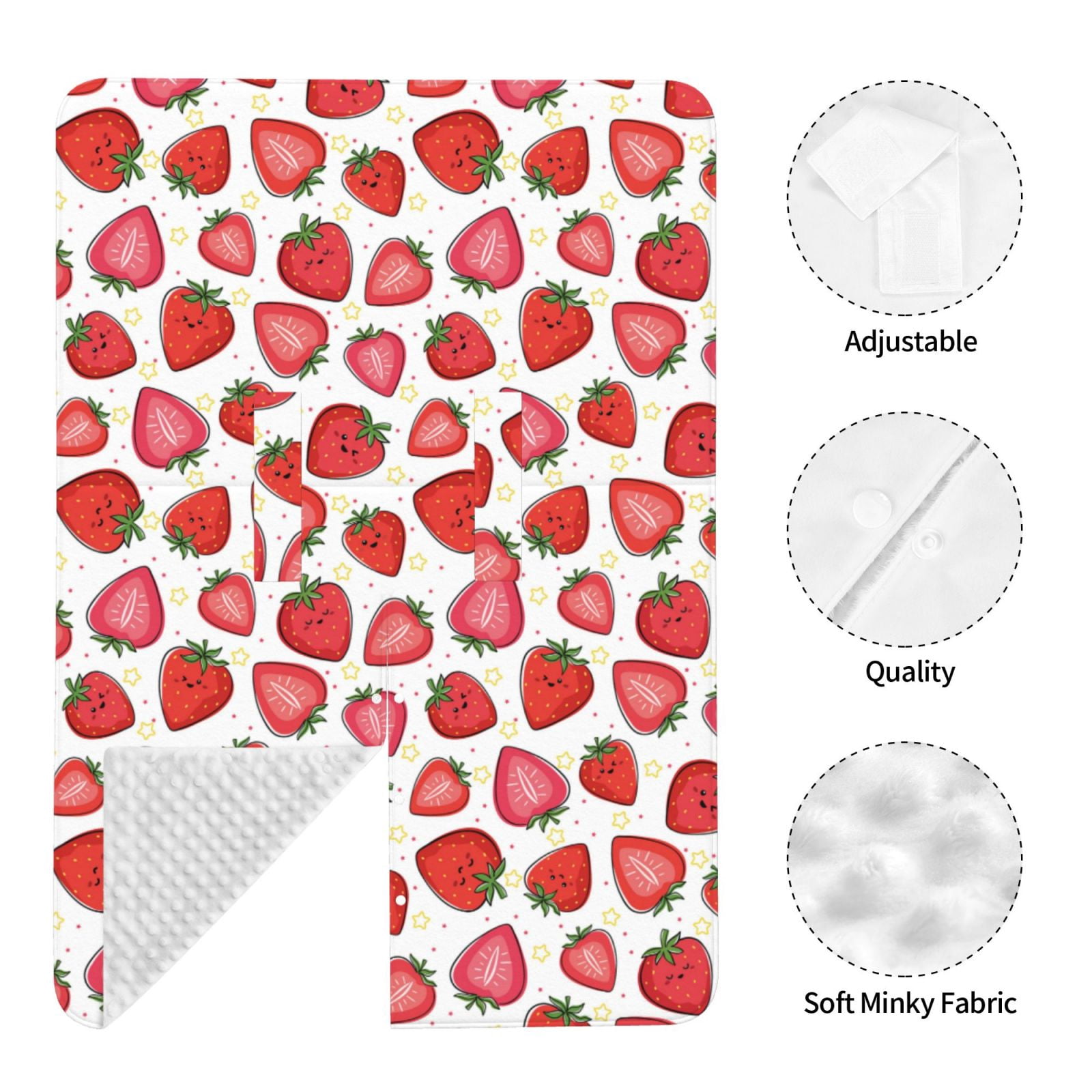 Naloa Hand Drawn Strawberry Baby Car Seat Cover, Breathable Baby Carrier Cover, Multiuse Baby Carrier Cover & Nursing Breastfeeding Cover