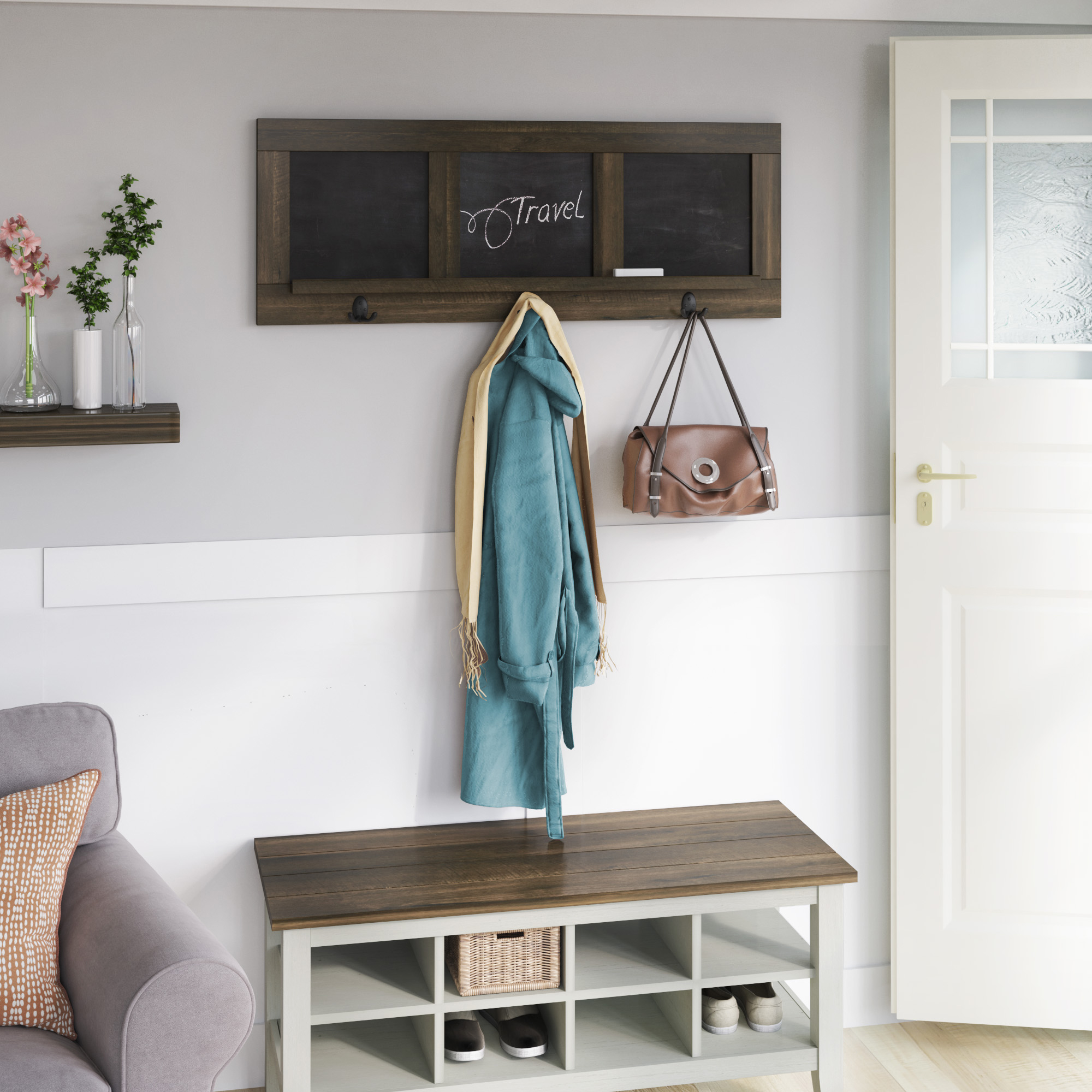 Hanging Hall Tree with Chalkboard