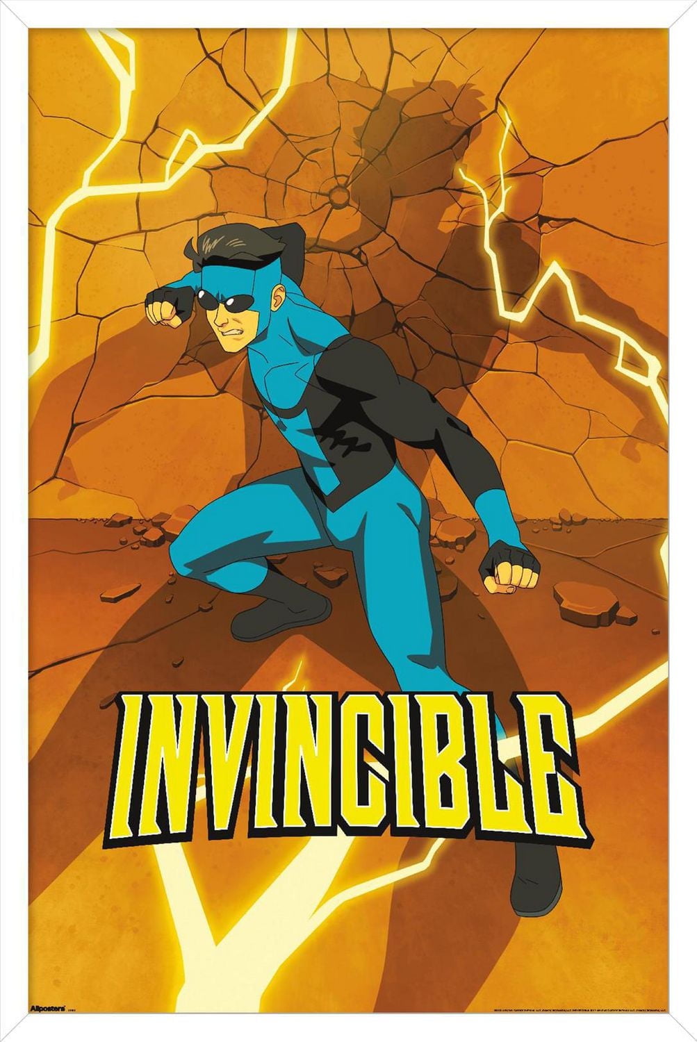 Invincible: Season 3 - Blue Suit Teaser One Sheet Wall Poster, 14.725" x 22.375" Framed