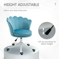 thumbnail image 4 of HOMCOM Mid Back Velvet Office Chair with Swivel Wheels for Study, Blue, 4 of 10