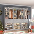 thumbnail image 7 of Homieasy 7 FT (84") Free Standing Closet Organizer System - Heavy Duty Wardrobe Tower with Drawers & Shelves for Small Walk-in Closets, 1800+ LBS Max Load Capacity,Gray, 7 of 7