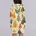 thumbnail image 4 of Christmas Dresses for Women Women's Sweatshirt Dress Long Sleeve Hoodies Dresses with Snowflake Christmas Tree Print for Casual Fall and Winter Wear,Yellow,2XL, 4 of 6