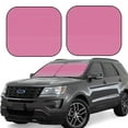 thumbnail image 1 of Easygdp Pink Gingham for 2 PCS Foldable Car Sun Shade Front Windshield Sun Protection Cover for Car, SUV, Truck-Medium, 1 of 6