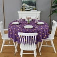 thumbnail image 2 of Purple Sun Star Swirl Pattern Round Tablecloth 60"x60",Wrinkle Wipeable Table Cloth for Kitchen Dining Room Picnic Patio Party, 2 of 6
