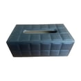thumbnail image 4 of Contenedor de la caja de pañuelos Contenedor decorativo PU cuero soporte de papel de papel dispensador de tejidos faciales para el dormitorio de automóvil negro, 4 of 8