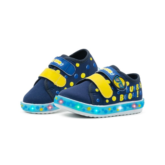 Tenis Bubble Gummers Luces Led Casuales Velcro Niño Marino azul Marino