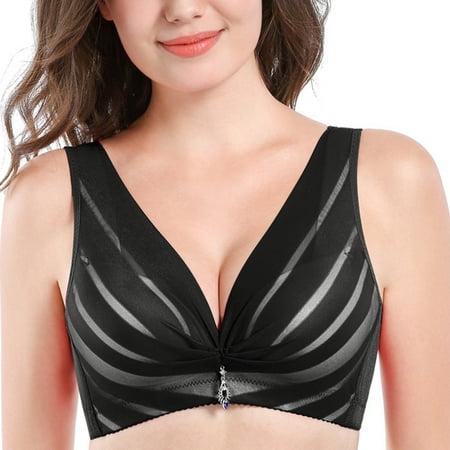 

ERTUTUYI Women Lace Push Up Bra Plus Size Floral Underwire Soft Cup Everyday Bra Black 38