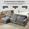 thumbnail image 6 of Avobird Cloud Couch Modular Sectional Sofa, 113" L Shaped Convertible Couch Chenille Thick Cushion with Ottoman and Pillows for Living Room, Dark Gray, 6 of 8
