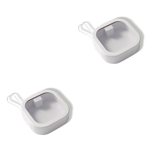 Caja de almacenamiento de dentición postiza Bearachild portátil color Blanco y Rosa