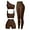 Brown., variant on 4 Piece Workout Sets For Women Ribbed Leggings Clothes Yoga Sets Active Wear Matching Work Out Sets Gym Pilates Outfits