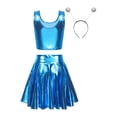thumbnail image 2 of iiniim Costume Holographique pour Femmes d'Extraterrestre Fille de l'Espace Halloween Jeu de Rôle Déguisement Carnaval Fête Tenue de Boîte de Nuit BleuBC L, 2 of 7