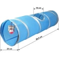 thumbnail image 3 of Túnel para gatos con juguetes - Túnel de juegos para animales pequeños - Plegable - Azul y blanco ER, 3 of 5