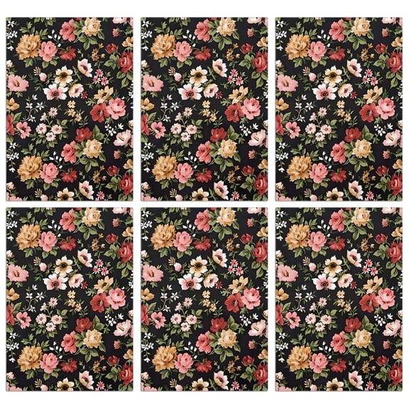 6 Pcs Funny Kitchen Towels,Pioneer Flower Floral Print Pattern Microfiber Dish Towels,Kitchen Tea Towels,Kitchen Towel Set (18" X 26")