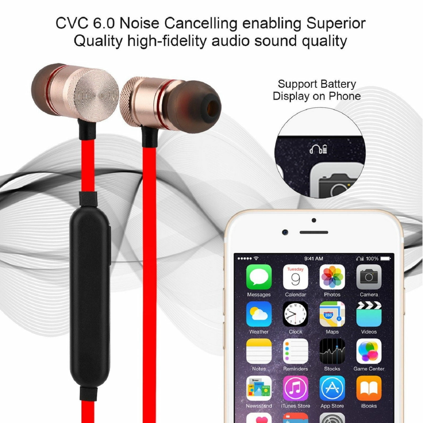 Bluetooth Headphones Neckband,Deep Bass Bluetooth Earbuds IPX7 Sweatproof Magnetic Wireless Earphones(CVC6.0 Noise Cancellation, 1