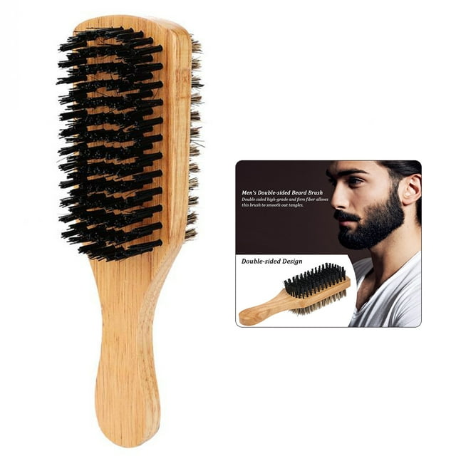Beard Brush Creative Double Sided Wooden Mustache Brush Beard Comb for Men