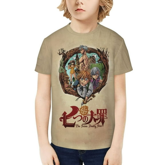 Nanatsu No Taizai The Seven Deadly Sins Kids T-Shirt 3d Printed Graphic T-Shirts Boys And Girls Short Sleeve Shirts For Youth Kids X-Small